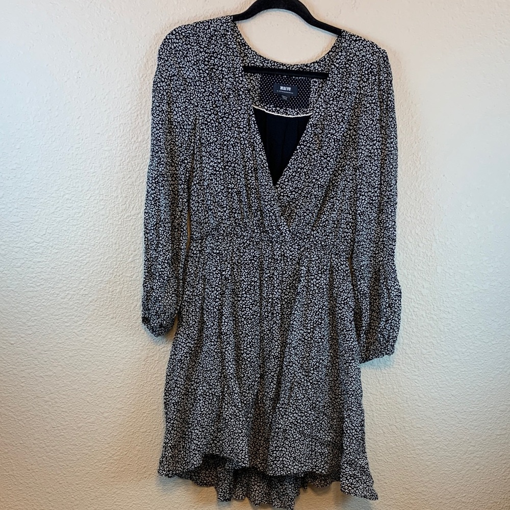Maeve by Anthropologie Black and White Long Sleeve Dress dress sz s preppy girly